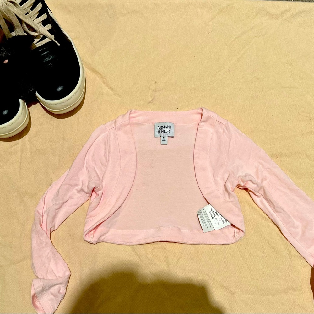 Armani Junior Pink Cotton Cropped Jacket size 4
